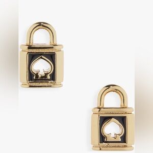 Kate Spade Gold and Black Padlock Earrings